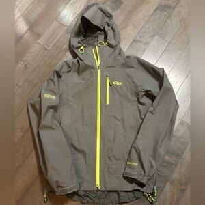 Outdoor Research Foray Gore-Tex Jacket Mens Small Gray Waterproof Rain Shell